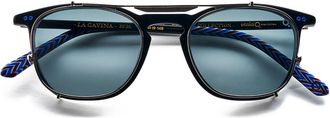 Etnia Barcelona Rey Sun Clip-On Only Polarized SLBL Mens Sunglasses Blue Size 49