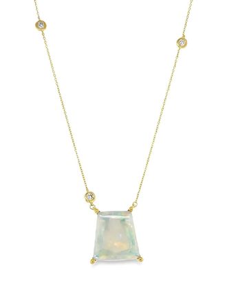 Lisa Nik 18K yellow gold Australian opanl necklace - women - Opal/Diamond/18kt Yellow Gold - One Size
