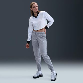 Nike Womens Nike Sportswear Club Fleece Mid-Rise Jogger Pants in Grey | DQ5191-063