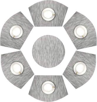 OEM Manteles Individuales, Mantel Individual De Pvc Con Centro Redondo, Mantel Individual Resistente Al Calor Y F&aacute;cil De Limpiar (gris)