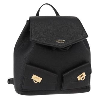 Ferragamo Pre-owned Backpacks, female, Black, Size: ONE SIZE Pre-owned Leather Backpack