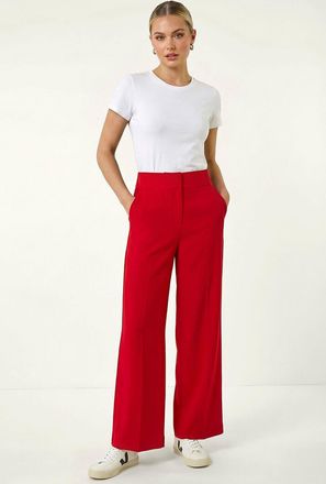 Roman Deep Waistband Wide Leg Belted Trouser