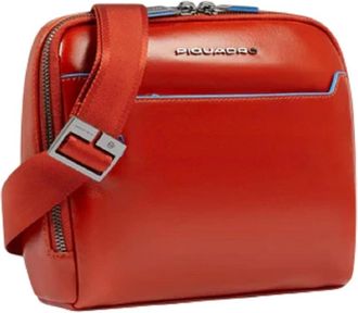 Piquadro Cross Body Bags, unisex, Orange, ONE SIZE, Blue Square Crossbody Bag
