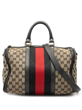 Gucci 2000-2015 Medium GG Canvas Web Joy Boston Bag satchel - women - Canvas - One Size - Brown