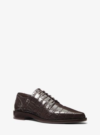 Michael Kors Annette Crocodile Embossed Patent Leather Oxford