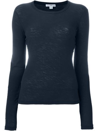 James Perse LS Crex T-shirt - Blauw