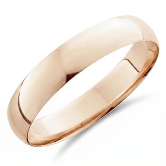 Pompeii3 5mm Dome High Polished Wedding Band 14K Rose Gold Size Selectable