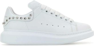 Alexander McQueen White Leather Trainers with Heel