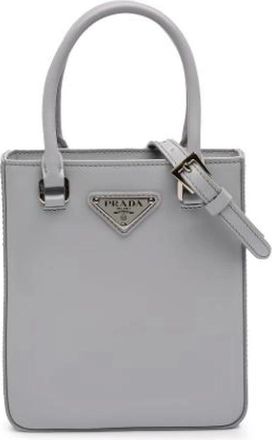 Prada Pre-owned Mini Bags, female, Gray, Size: ONE SIZE Pre-owned Satchel Bag