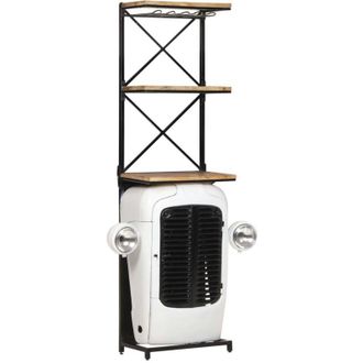 vidaXL Vidaxl - Cantinetta per Vini a Trattore Bianca 49x31x172 cm Mango Grezzo