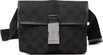 Gucci 2000-2015 GG Canvas belt bag - unisex - Canvas/Leather - One Size - Black