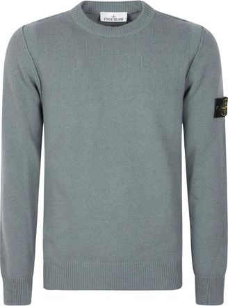 Stone Island Trui met ronde hals - Heren - Ronde hals truien - Groen - XL - Wol - Truien & Vesten