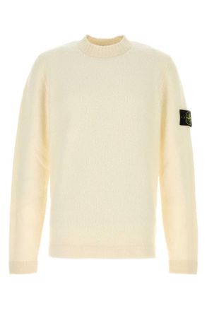 Stone Island Ivory Wool Blend Sweater