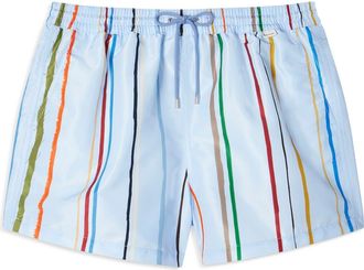Paul Smith Cairo Stripe Swim Trunks in Light Blue at Nordstrom, Size X-Large