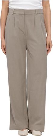 Envii Endore Pants 7092 - Dames - Wijde Broeken - Beige - L - Polyester - Broeken