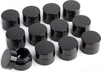 OEM Frascos De Vidrio Peque&ntilde;os, Resistentes A Los Rayos Uv, De 10 G De Grosor, De Color Negro Y Con Tapa, Frascos Rellenables (12 Unidades)