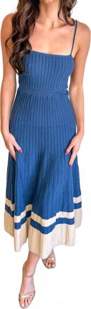 Olivaceous Sideline Strut Maxi Dress In Teal