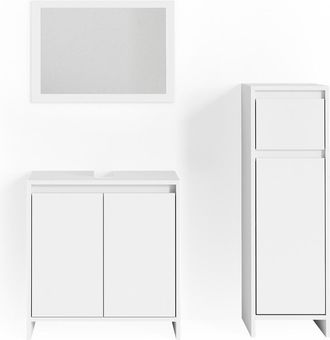 Vicco Conjunto De Muebles De Ba&ntilde;o Emma, Blanco, 3 Piezas, Con Mueble Alto