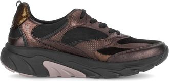 Gabor Wandelende Rollende Sneaker Zwart Mix - Dames - Sneakers - Veelkleurig - 37 EU - Leer - Schoenen