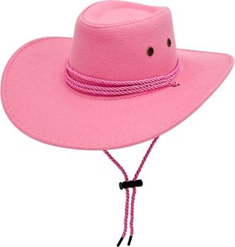 Generic Cowboy Hard Hat Suede Cowboy Hat British Style Western Rancher for Unisex Cowboys Merchandise for Boys (M) Pink