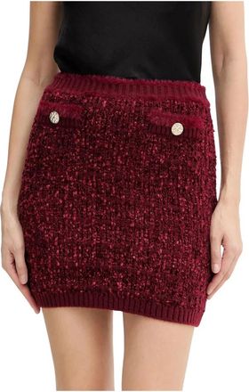 Guess Dames, Rokken, Rood, Maat: XL Poliester