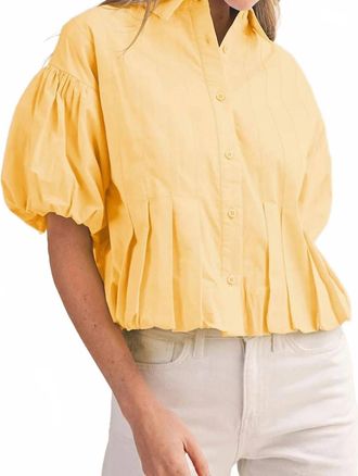 Merci The Lola Bubble Hem Top In Banana