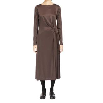 Max Mara Kleedjes, Dames, Bruin, L, Leer, Midi Damesjurk