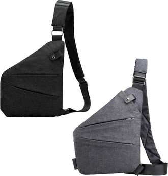 Generic Anti Theft Travel Bag For Men - Canvas 23x32x1cm | Slim Waterproof Shoulder Sling With Secure Zipper Design | Lightweight Personal Pocket Bag For Dail