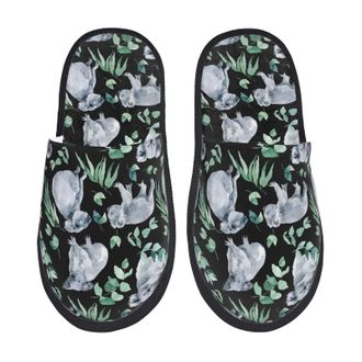 Generic Warm Slipper Cartoon Koala Bear Print Home Slipper Breathable Fluffy Slippers Unisex Scuff Slippers For Winter Travel Hotel L
