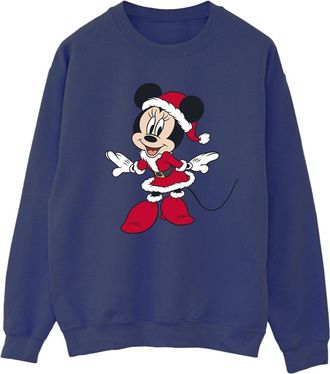 Disney Dames/Dames Minnie Mouse Kerst Sweatshirt (Marineblauw)