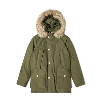 Woolrich Arctic Afneembare Bont Parka - Heren - Winterjassen - Groen - S - Katoen - Jassen