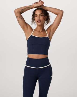 Vuori Clothing AllTheFeels Corset Tank Top | Blue Coast | XS, Size Extra Small