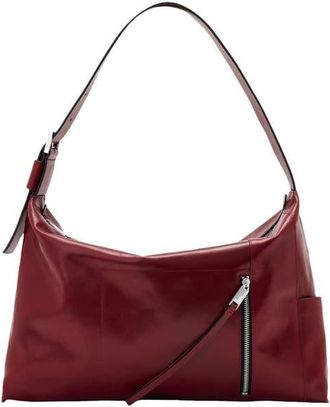 AllSaints Alba Shine Leather Shoulder Bag in Garnet Red at Nordstrom