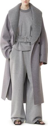 Lanvin Double-Faced Coat In Wool And Cashmere in Heather Grey at Nordstrom, Size 38