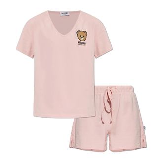 Moschino Pyjamas, female, Pink, Size: XS Two-piece Pajama Set with Logo