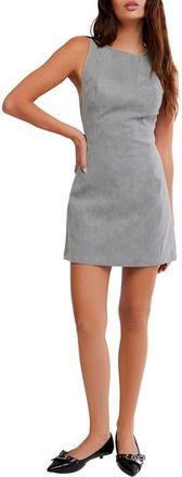 Free People Atlas Cutout Faux Suede Minidress in Wild Dove at Nordstrom, Size X-Large