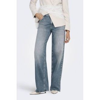 Only high waist wide leg jeans medium blue denim