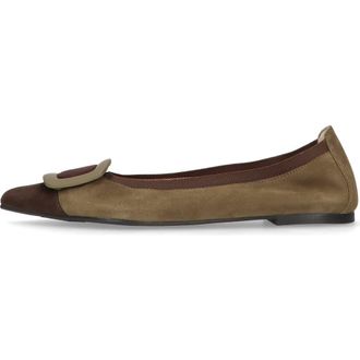 Pretty Ballerinas Pointed toe elasticated ballet flat in Khaki at Nordstrom, Size 39.5