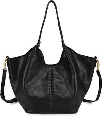 OLD TREND Magnolia Genuine Leather Handwoven Convertible Tote in Black at Nordstrom