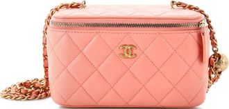 Chanel Pearl Crush Vanity Case with Chain Quilted Lambskin Small clutch bag - Roze