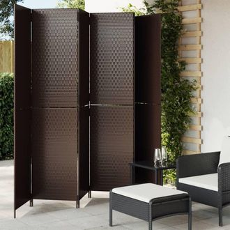 vidaXL Biombo De 6 Paneles Rat&aacute;n Sint&eacute;tico Marr&oacute;n Vidaxl