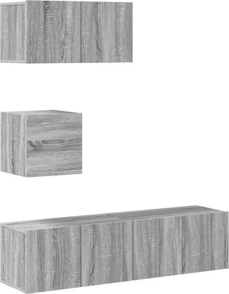 vidaXL Vidaxl - Set De Muebles Para Tv 4 Pzas Madera Contrachapada Gris Sonoma