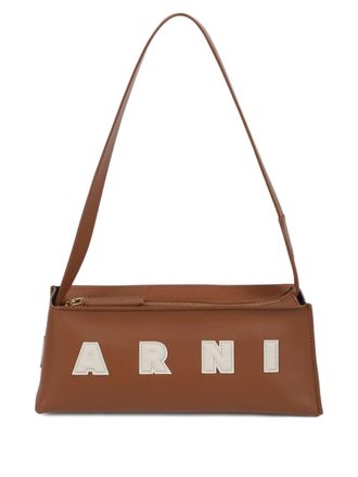 Marni Lettering Shoulder Bag - Brown