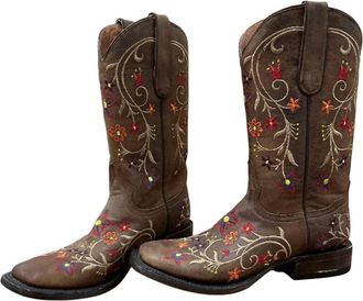 Stetson Womens Floral Square Toe In Brown
