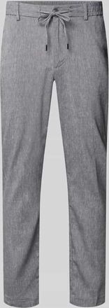 HUGO BOSS Modern Fit Straight Leg Hose aus Leinen-Mix Modell KANE1 in Rauchblau, Gr&ouml;&szlig;e 32/30
