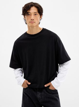 Jack & Jones Mens Trompe-loeil layered T-shirt