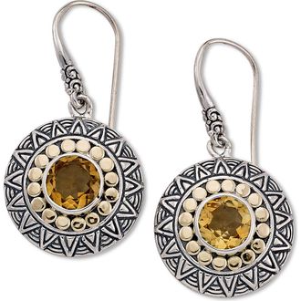 Samuel B. Two-Tone Disc Drop Earrings in Yellow at Nordstrom Rack