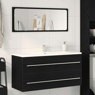 vidaXL Vidaxl - Bathroom Sink Cabinet Black Oak 100x38.5x48 cm Engineered Wood