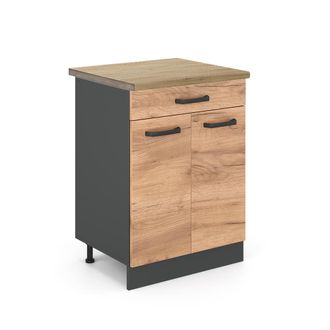 Vicco Mueble Bajo De Cocina R-line, Roble Dorado, 60 Cm, Roble Ap