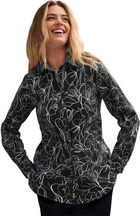 Jessica London Stretch Poplin Button-Down Shirt in Black Orchid at Nordstrom, Size 36